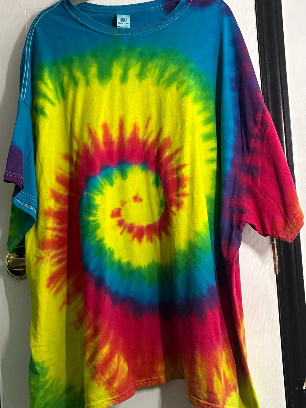 Colorful Spiral Tie-Dye Short Sleeve Tee - Multicolor